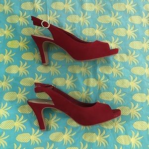 Lovely Red Suade Heels